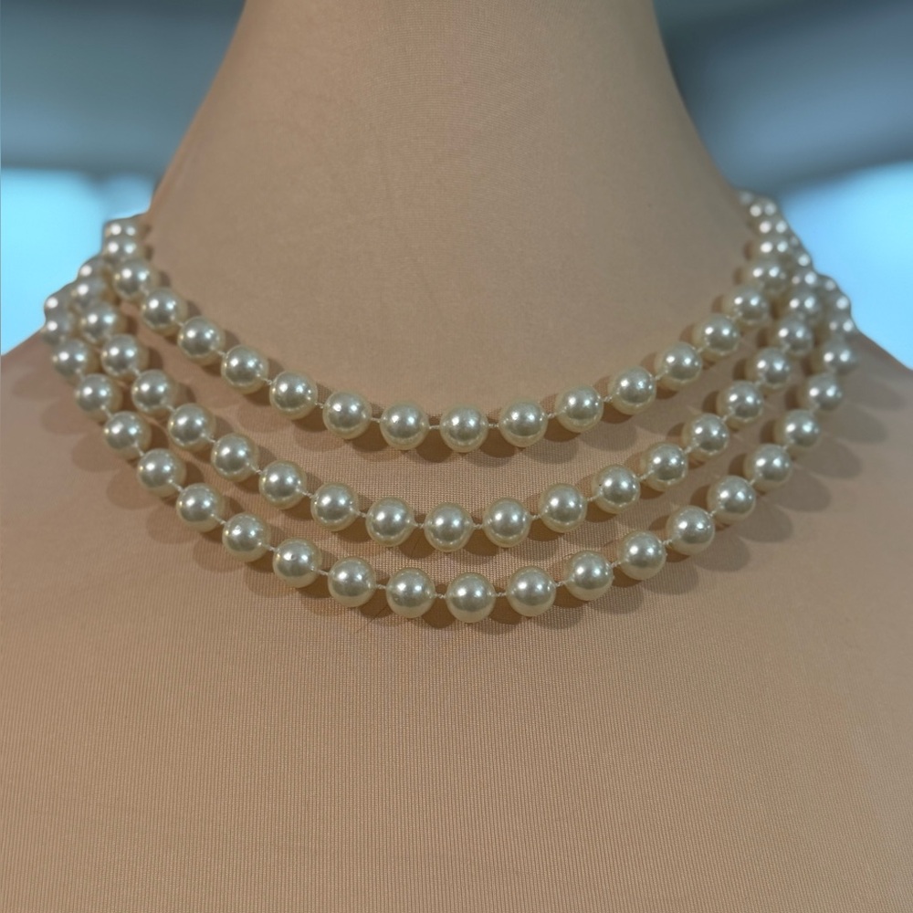 Vintage Multi Strained Faux Pearl Necklace